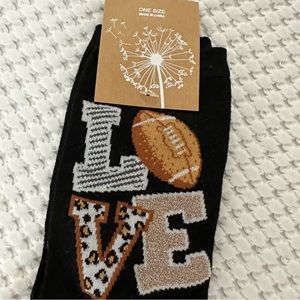 Football “LOVE” Sock with gold details